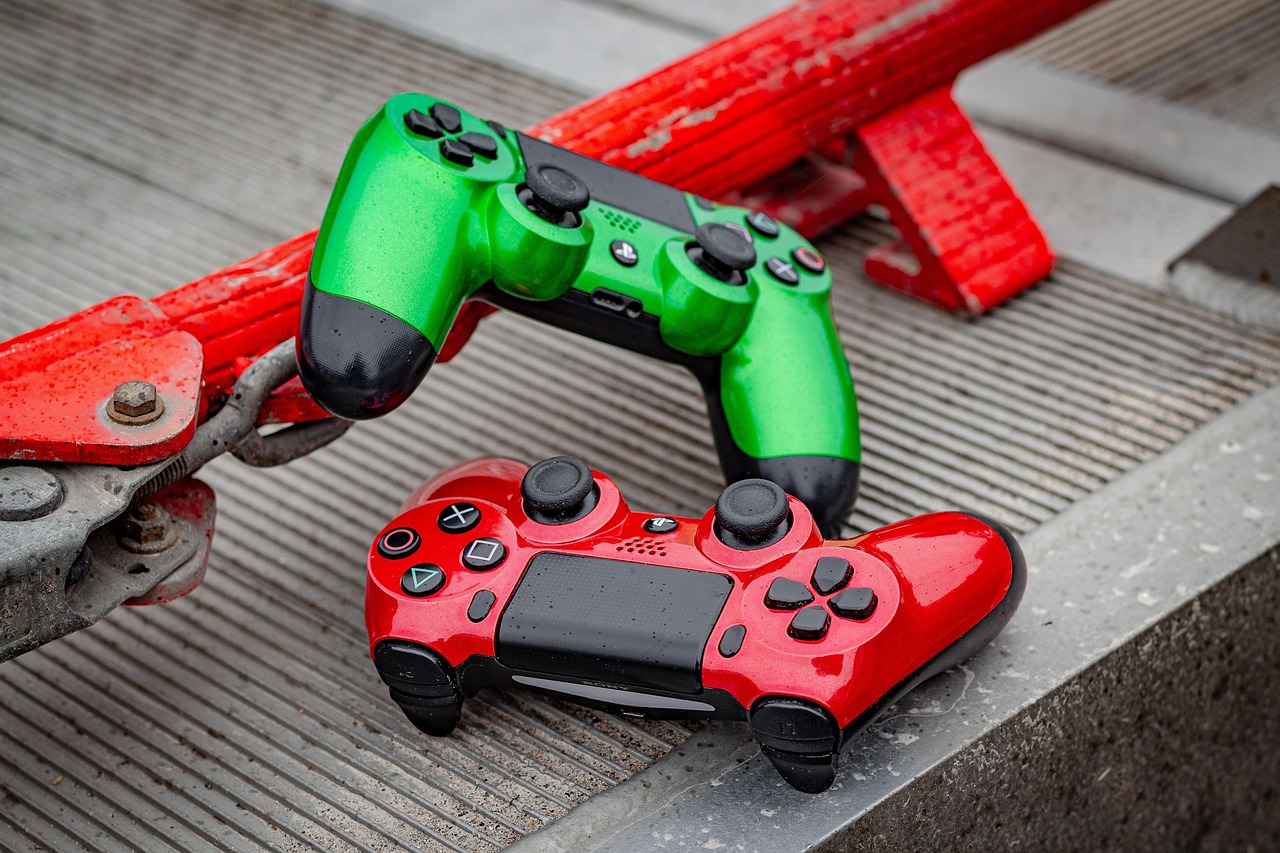 Controle de videogame sobre uma superfície escura, em referência ao universo dos jogos eletrônicos e do PlayStation.